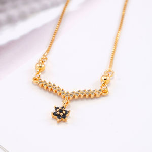 Hyl Jewelry 338N Kalung Titanium Wanita Karat Emas Silver Asli Panjang Muda Dan Anti Luntur