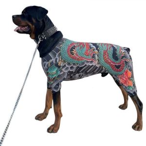 MECOME Lifelike Pet Tattoo Vest Funny Four Seasons Dog Cat Tattoo Jacket Creativity Breathable Pet Clothes For Pet S To 6XL