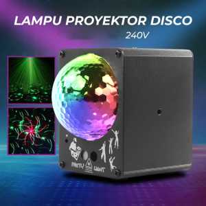 CAIYUE Lampu Disco laser sensor suara musik sorot panggung LED RGB 240V with Remote Control