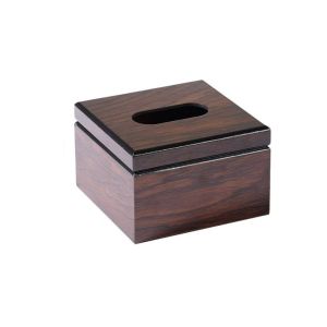 WENTIVV Imitation Walnut Wood Tissue Box Vintage Square Paper Storage Box Commercial High Quality Tissue Dispenser Hotel