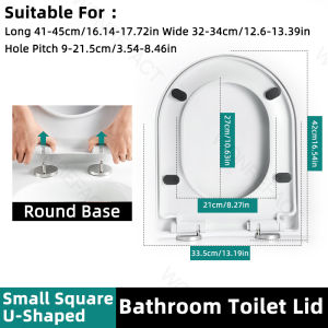 White Bathroom Bowl Seat Cover Standard Size Slow Close U/V/O Type Toilet Lid Thickened Toilet Seat Cover