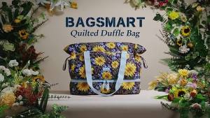 BAGSMART Travel Duffel Bag for Women 39L Large Shoulder bag Quilted Cotton Sports Weekender Bag with Shoe Compartment
