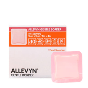 Allevyn Gentle Border Silicone Foam Dressing 10cm x 10cm (10 Sheets) – Soft Silicone Adhesive Moist Wound Care