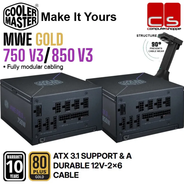COOLER MASTER MWE Gold 750 V3 / MWE Gold 850 V3 (FULL MODULAR) ATX 3.1 PSU