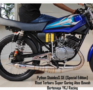 Knalpot Kolong RX KING Python Stainless Special Edition SE Terbaru Super Garing Atas Bawah Bertenaga Original YKJ Racing Istimewa