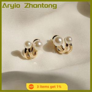 Aryio 2021 Korean Luxury Earrings for Women Fashion Simple Stud Ear Clip