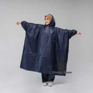 Jas Hujan Ponco/Kelelawar Bahan Karet Anti Rembes Raincoat Motor Original Pamor Atasan Saja