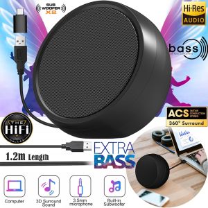 USB Speaker BASS Sound Bar Portable Computer Monitor Speaker with USB Converter Mini Soundbar for PC TV