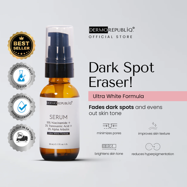 Dermorepubliq 10% Niacinamide + 3% Tranexamic Acid + 2% Alpha Arbutin Ultra White Serum - 30 mL