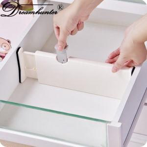 Dream Hunter Adjustable Drawer Divider Plastic Board Retractable Separators Book Shelf Partition Clapboard for Kitchen Bedroom Organizer