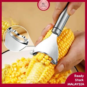 Pengupas Jagung Stainless Steel Corn Peeler Stripper Thresher Peeler Shucker Remover Cob Kernels Kitchen Alat Kupas Mengupas Jagung 削玉米刀
