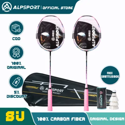ALP BBQ3.0 2pcs ultra lightweight 8U 62g badminton racket carbon fiber rackets type professional offensive with a Max rope bag 32lbs G4 pajel Sports