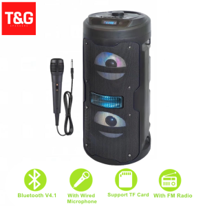 SK-1201 HiFi Karaoke Wireless Portable Bluetooth DISCO Light Speaker Multi Function with Wired Microphone