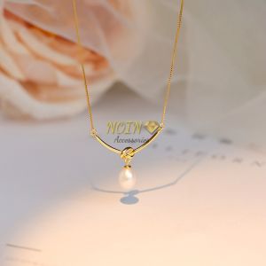 [ COD ] Kalung Titanium Mutiara Simple Terbaru Anti Karat Kalung Wanita Korea Gold KT193