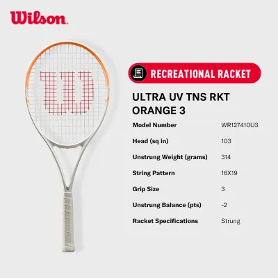 Wilson Ultra UV Tennis Recreational Racket Orange (Strung) - WR127410U
