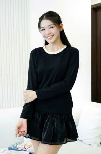 Áo Thun Tay Dài Nữ TOLI LHM36 – Cổ Tròn Viền Cổ Form Vừa Cotton 4 Chiều Mềm Mịn