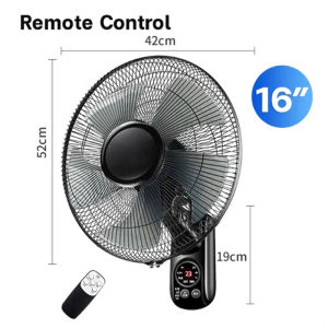 Wall Mount Electric Fan With Remote Control 3 Speeds Wall Fan Inverter Hanging Wall Fan Silent Power-Saving Shaking Fan Big Wind Power Electric Fan Wide-Angle Shaking Head Blower Long-Life Strong 12H Timing Air Circulation Fan For Office Home