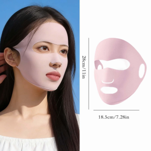 Summer Cooling Ice Silk Face Mask / UPF50+ Anti-UV Full Face Cover / Lightweight Breathable Sunscreen Gini for Women Daily Use