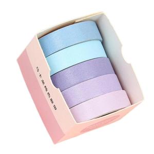 5Rolls Decorative Tape 10mmX2M Adhesive Paper Tape for Art Craft Scrapbooking Journal Planner Photo Album Picture Frame