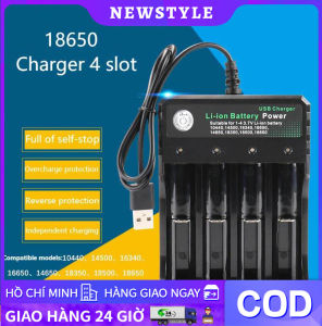Sạc Pin Tự ngắt và có đèn báo khi đầy 4 Khe cao cấp dùng cho pin 18650 AA