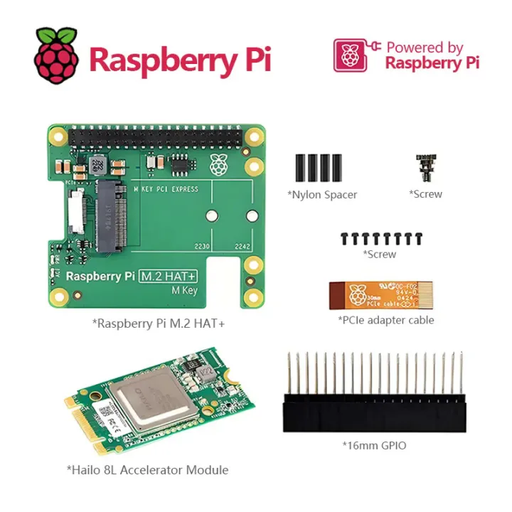 Raspberry Pi 5 AI Kit for raspberry pi 5 combines M.2 HAT Hailo-8L AI ...