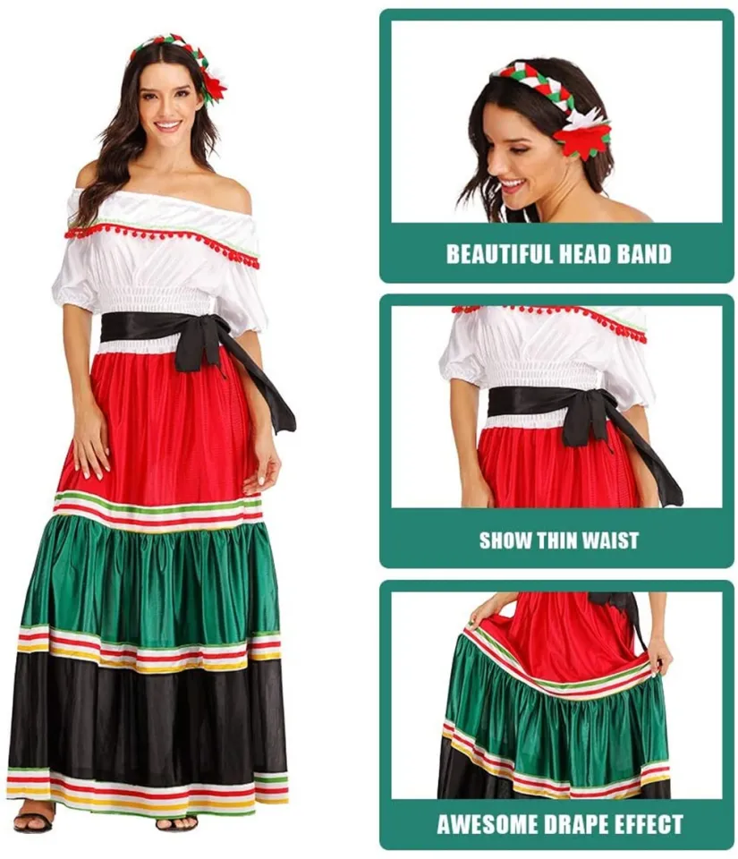 chinese dress ladies Long Black and White Spanish Costume Dress main image 1