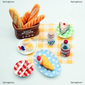 [COD] Springhooe 1Set Dollhouse Mini Breakfast Play Dim Sum Bread Jam Plate Model Miniature Kitchen Cooking Baking Model DIY Doll Accessories