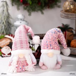 [COD] dfhws Christmas Gnome Plush DecorationsElf Dwarf Gnomes Doll Pink Sequin Hat Design For Home Christmas Table Decorations