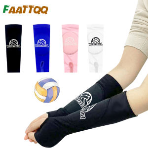 【NEW A 】1Pair Volleyball Arm Sleeves Passing Forearm Sleeves with Protection Pad and Thumbhole for Kids/Adults Protect Arms Sting