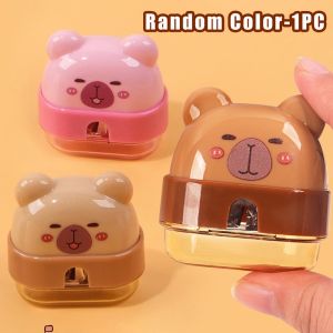 JIYAN2866 Portable Pencil Sharpener Capybara Shape Mini Pencil Sharpening Tool Manual Pencil Parer Students