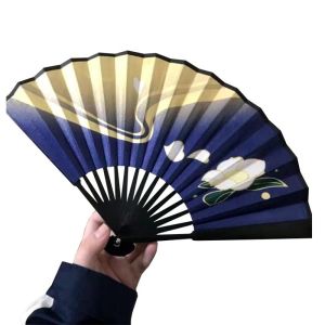 Genshin Impact Kamisato Ayaka Fan Cloth Folding Fan Portable Hand Fan Cosplay Prop Gift With Pendant