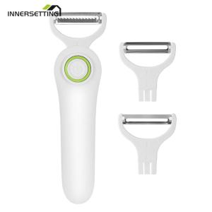 Máy bóc vỏ điện với 3 lưỡi cho chính xác trái cây và rau lột tiện ích nhà bếp nhà