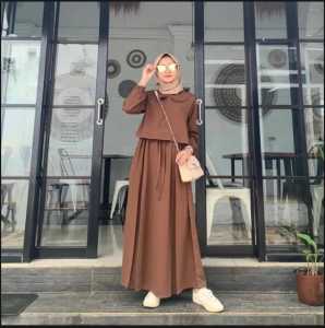 GAMIS MUSLIM PEREMPUAN ZAFINA TERBARU BAHAN CRINGKEL AERFLOW PREMIUM KEKENIAN MAXI POLOS/GAMIS TRENDY 2023