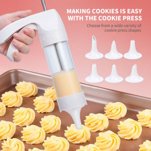 Cookie Press Gun Kit Biscuit Maker Machine Set With 12 Cookie discs and 6 nozzles for DIY Biscuit Maker and Churro Maker