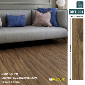 36pcs Floor Vinyl Lantai Stiker Premium 91.4cmX15.2cm Tebal 1-2mm Dengan Lem High Quality