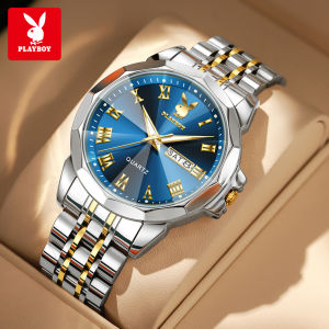 PLAYBOY Watch For Men Waterproof Original Stainless Steel Perfume Quartz Fashion Wristwatch