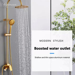 Roman New stainless steel waterfall Shower Head With Hose Set High Pressure Bathroom Shower Rain Shower Water Saving With Holder Shower Set For Bathroom