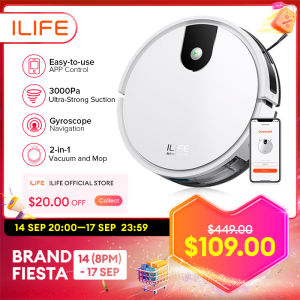 [SG Stock] ILIFE V9 Robotic Vacuum Cleaner 2 in 1 Sweep&Mop Cleaning 3000Pa Strong Suction RoboVac Intelligent Sweeping Robot Floor Sweep Robot Vaccum Cleaner For Home Botbot Vaccumm Cleaner 【1 Year Warranty】
