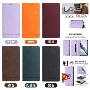 Luxury Casing For Samsung Galaxy S25 FE 5G A26 A17 A16 A56 A36 A55 A35 A06 A07 A15 A14 A54 A34 A25 5G M35 M56 M36 5G Matte Book Wallet Leather Card Flip Skin Stand Cover Case
