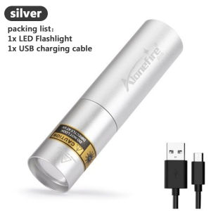AloneFire Đèn Pin Mini 365nm Phóng To SV66 Đèn Pin LED Phát Hiện Tiền UV Cầm Tay Có Thể Sạc Lại Bằng Tia Cực Tím USB