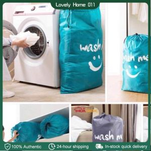 Large Foldable Bag Dirty Clothes Storage Bag with Drawstring Closure for Home Laundromat Travel