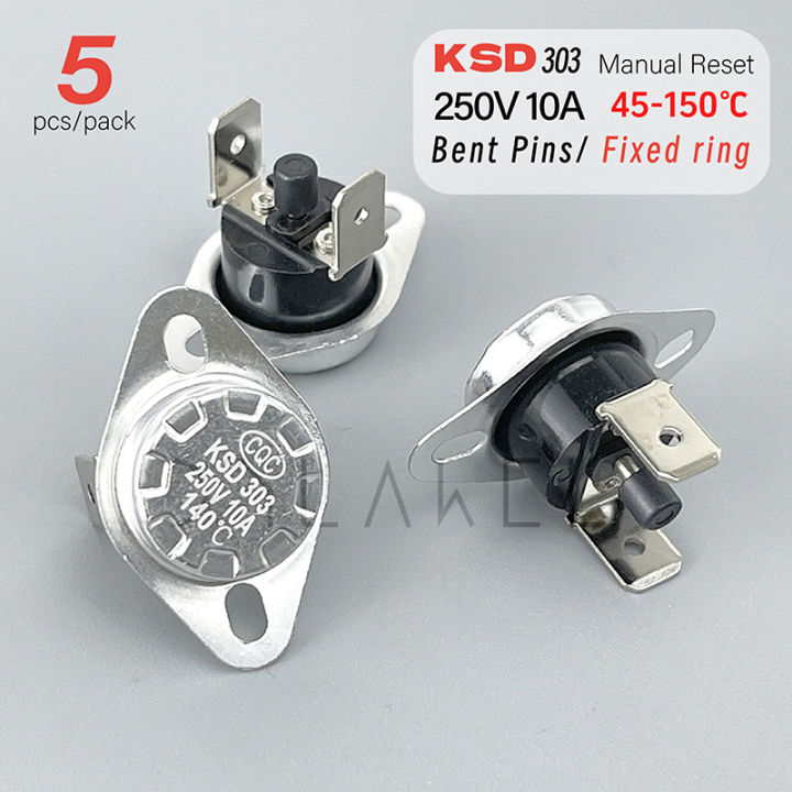 Uxcell 3x 150°C Manual Reset Thermostat – Normally Closed, 250V 10A Temp Switch
