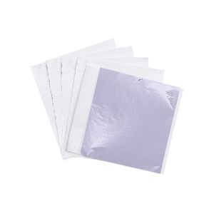 100PCS Kertas Foil Emas Silver Imitasi Emas Silver Gold Foil 16×16cm