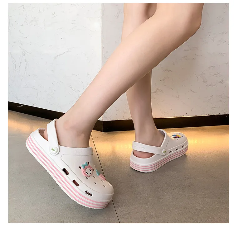 Crocs Cute Cartoon Women s Sandals Clogs for Lady Comfortable Walking Shoes Beach Shoes With Patch Lazada PH