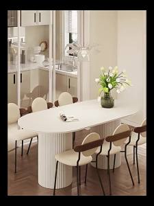 Slate Dining Table Chair Combination Large Small Apartment Roman Cylindrical Household Dining Table