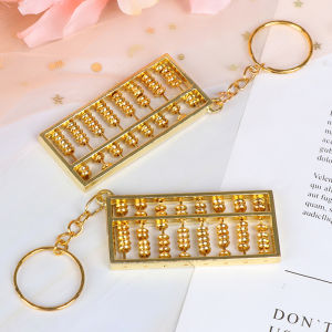 MillionGrid Vàng Trung Quốc Công Cụ Kế Toán 8 Hàng Abacus Keychain Vòng Keychain