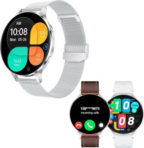 Ultra-Slim Smart Watches for Men (Call/3 Bands/All Metal) Extra Large AMOLED 1.75” Ultra-Clear Fitness Tracker with/Sleep MonitorWaterproof Smart Watch for iPhone//Samsung/Android