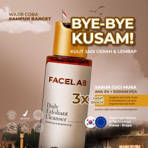 FACELAB - DAILY EXFOLIANT CLEANSER 100 ML | PERMBERSIH WAJAH UNTUK FLEK DARK SPOT | FACIAL CLEANSER UNTUK EXFOLIASI WAJAH