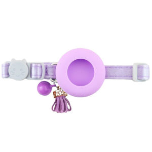 Aikenn Adjustable Silicone Pet Airtag Collar Cat Dog GPS Tracker Case Anti-Lost Necklace Holder Rantai Kucing