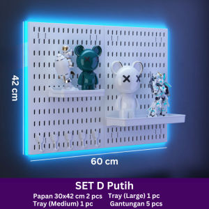 Papan Pegboard Papan Organizer & Dekorasi Kuat Bisa Tempel atau Bor di Dinding atau di Meja